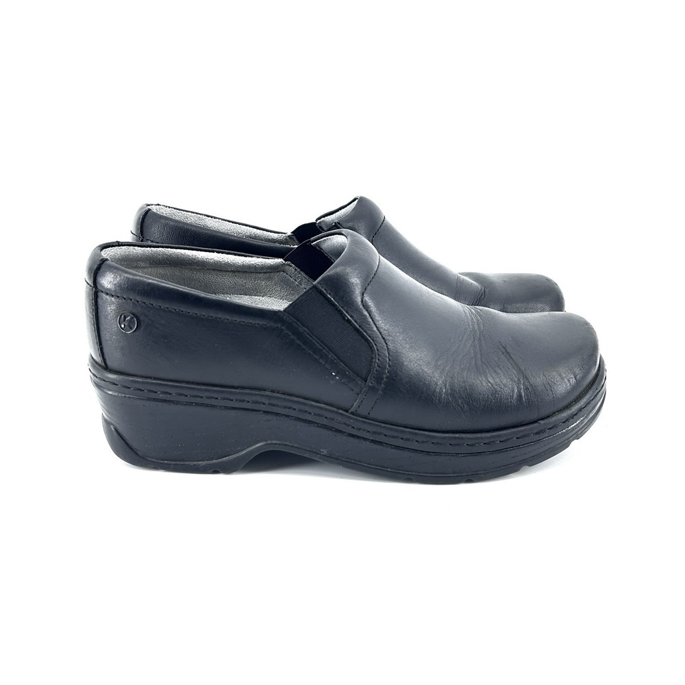 Klogs Naples Nursing Clogs Womens 10 Black Leather Slip Resistant Work Shoes